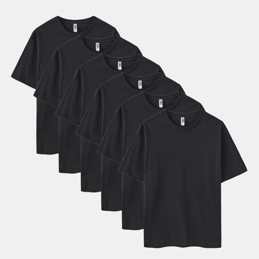 Solid Black 6-Pack Crew Neck