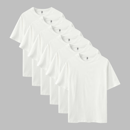 Solid White 6-Pack Crew Neck