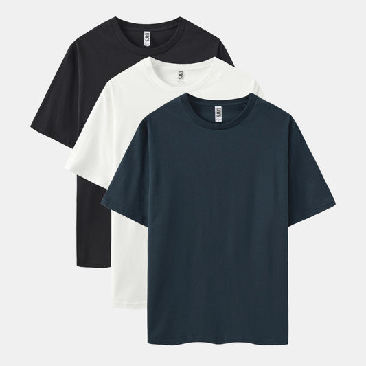 Solid 3-Pack Crew Neck（Black/White/Columbia Navy）