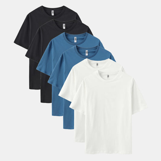 Solid 6-Pack Crew Neck（Black/White/Dark Pool）