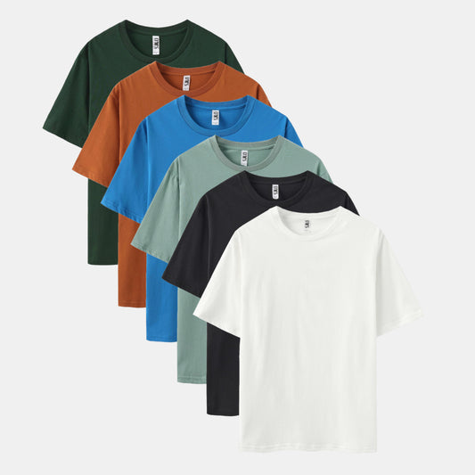 Solid 6-Pack Crew Neck（Spruce Green/Cinnamon Stick/Turquoise/Stone Blue/Black/White）